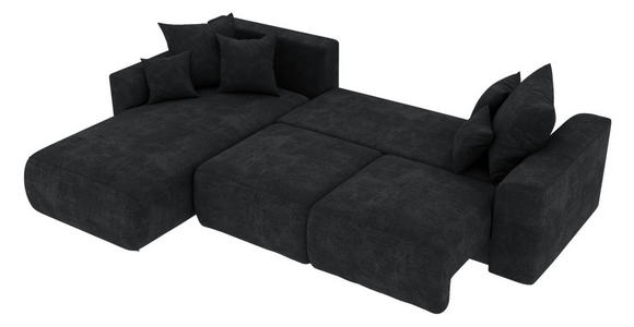 ECKSOFA  in Samt Dunkelgrau  195/293 cm  - Chromfarben/Dunkelgrau, KONVENTIONELL, Kunststoff/Textil (195/293cm) - Carryhome