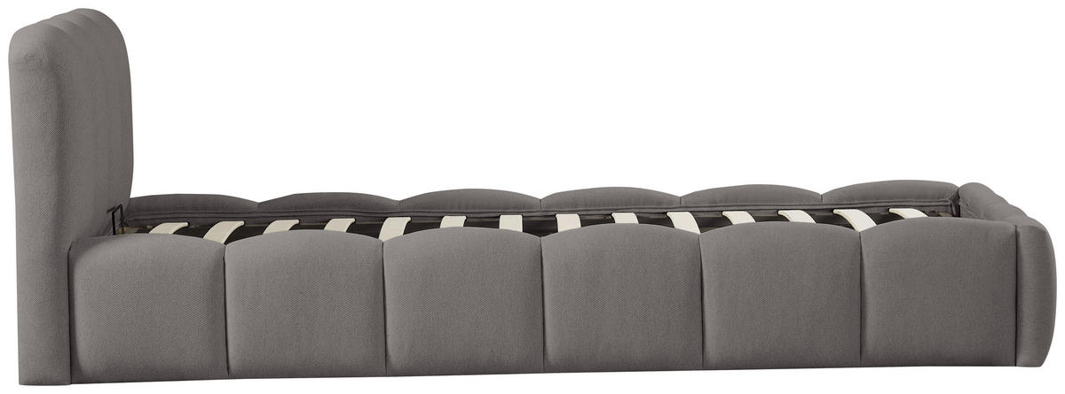 POLSTERBETT Lattenrost, Bettkasten Grau  - Schwarz/Grau, MODERN, Holz/Kunststoff (90/200cm) - Livetastic