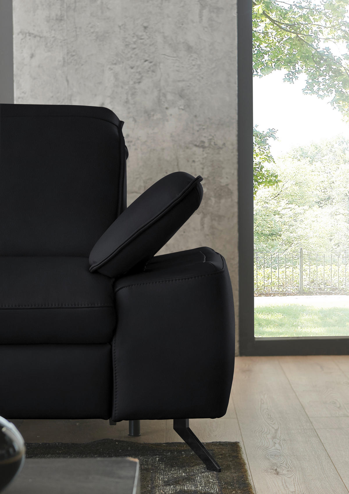 ECKSOFA  Echtleder Anthrazit  - Anthrazit/Schwarz, Design, Leder/Metall (169/307cm) - Beldomo Premium