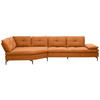 ECKSOFA in Flachgewebe Orange, Rostfarben  157/344 cm  - Rostfarben/Schwarz, Design, Textil/Metall (157/344cm) - Chilliano