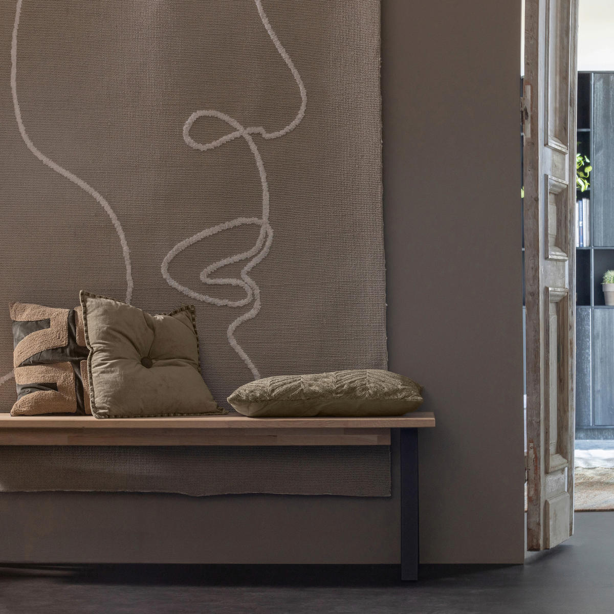 SITZBANK 160/46/35 cm Eichefarben Eiche  - Eichefarben/Schwarz, MODERN, Holz/Metall (160/46/35cm) - Livetastic