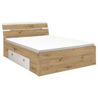 KREVET S PROSTOR. ZA ODLAGANJ   160/200 cm   bijela, hrast Artisan  - bijela/hrast Artisan, Konvencionalno, drvni materijal/plastika (160/200cm) - MID.YOU