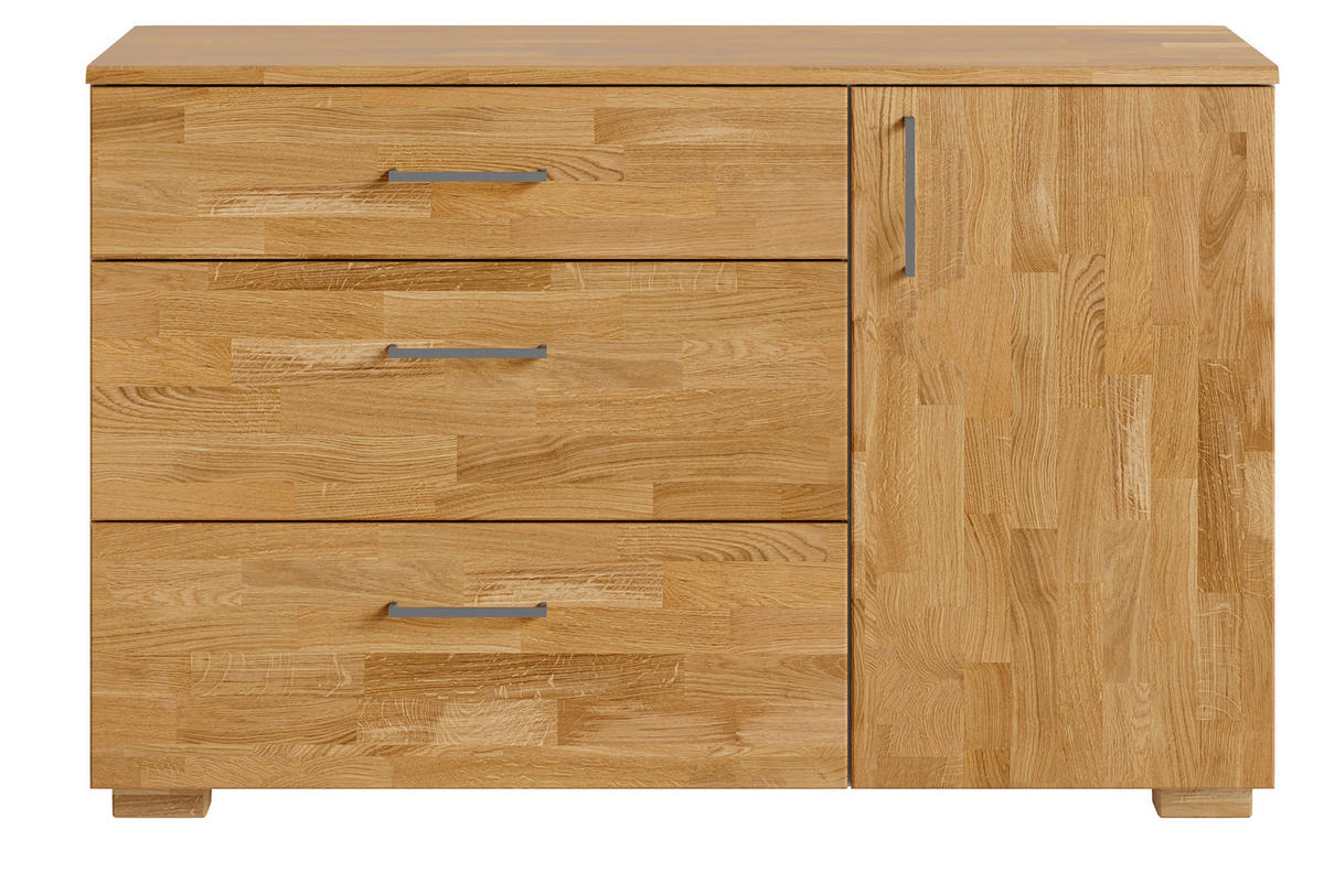SIDEBOARD 125/80/42 cm  - Eichefarben/Silberfarben, KONVENTIONELL, Holz/Holzwerkstoff (125/80/42cm) - Cantus