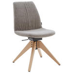 STUHL  in Flachgewebe Holz, Textil  - Taupe/Eichefarben, Design, Holz/Textil (46/85-88/55cm) - Johann Jakob