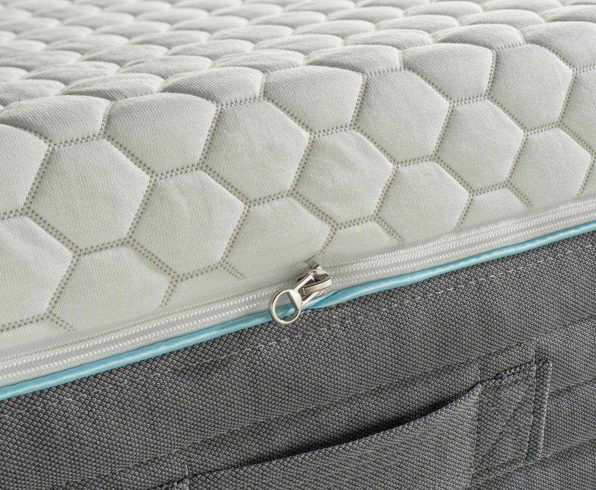 GEL-TASCHENFEDERKERNMATRATZE 90/200 cm Höhe ca. 24 cm 7 -Zonen - Weiß/Grau, Basics, Textil (90/200cm) - Novel