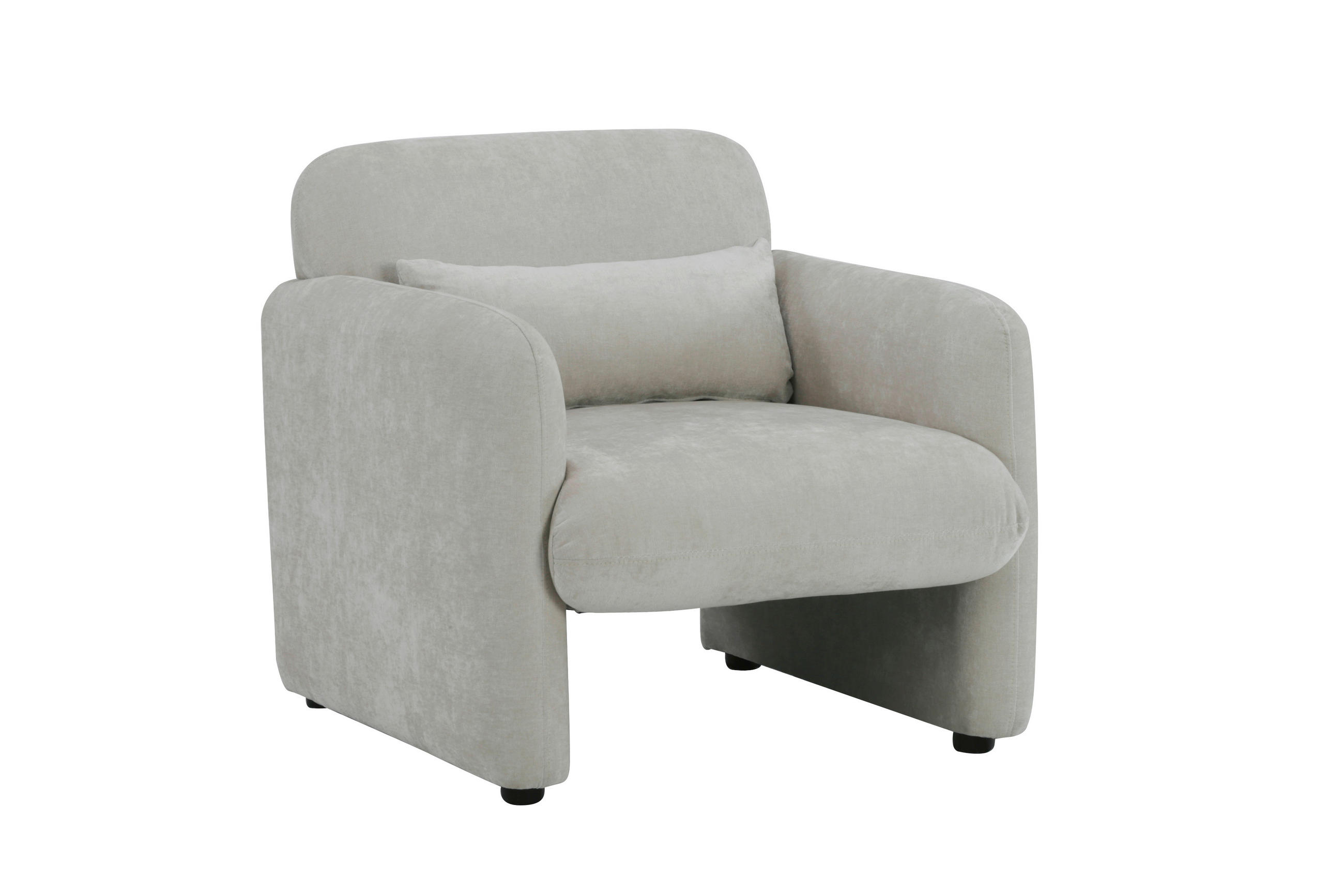 SESSEL in Samt Creme  - Creme/Schwarz, Design, Kunststoff/Textil (83/83/76cm) - MID.YOU