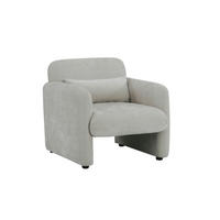 SESSEL in Samt Creme  - Creme/Schwarz, Design, Kunststoff/Textil (83/83/76cm) - MID.YOU