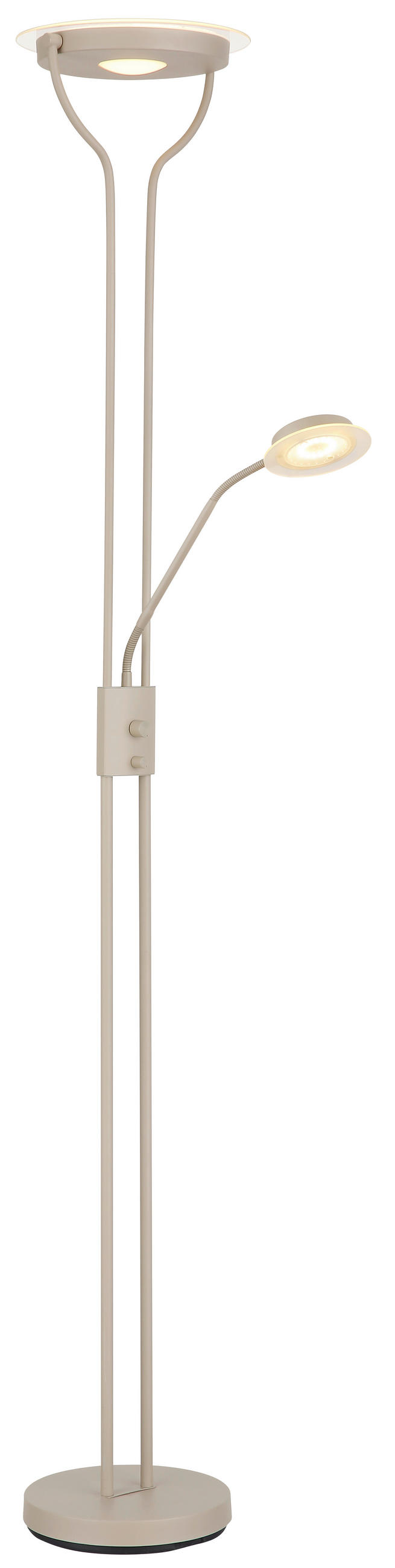 LED-STEHLEUCHTE Briant 28/25,5/180 cm  - Sandfarben/Transparent, Design, Glas/Kunststoff (28/25,5/180cm) - Globo