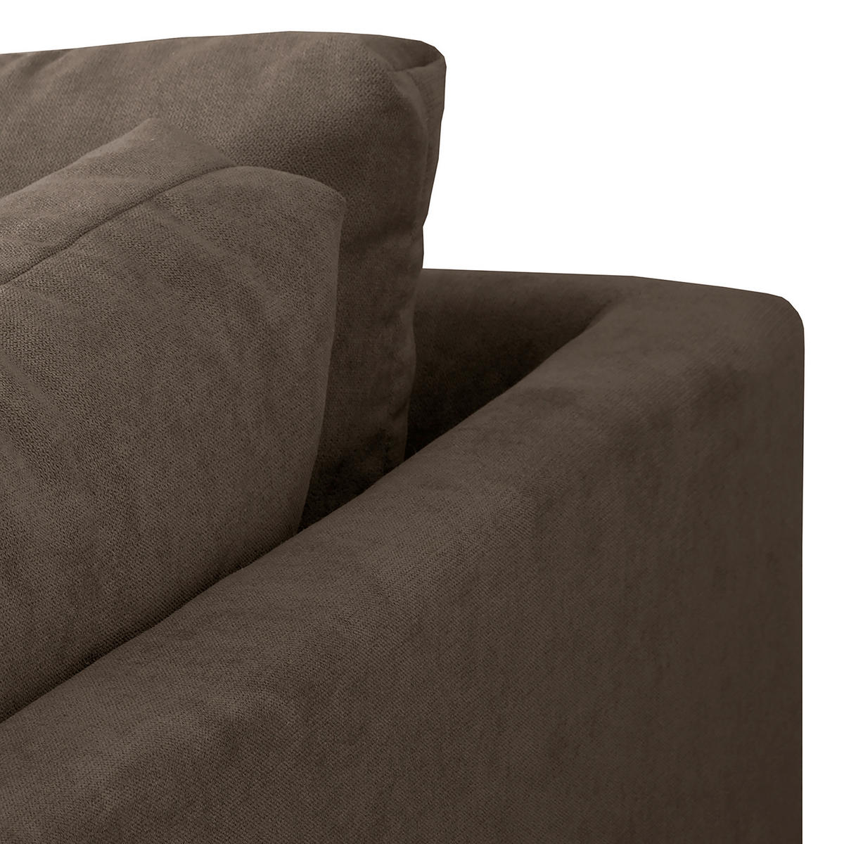 ECKSOFA inkl. Hocker Ariella Braun Mikrofaser  - Naturfarben/Braun, Design, Holz/Textil (161/231cm) - Livetastic