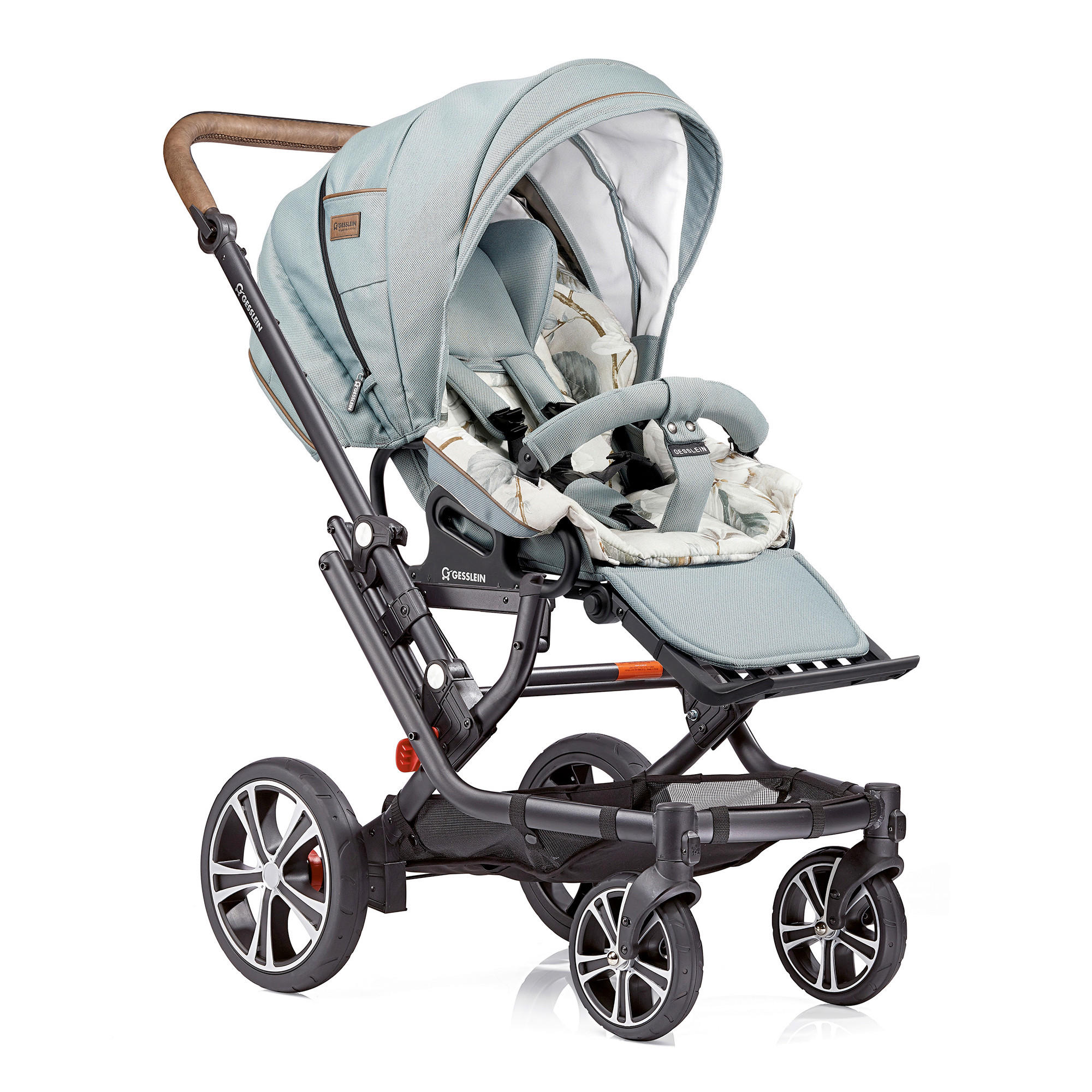 KINDERWAGENSET F4 Air+  - Creme/Schwarz, Basics, Textil/Metall (57/129/100cm) - Gesslein