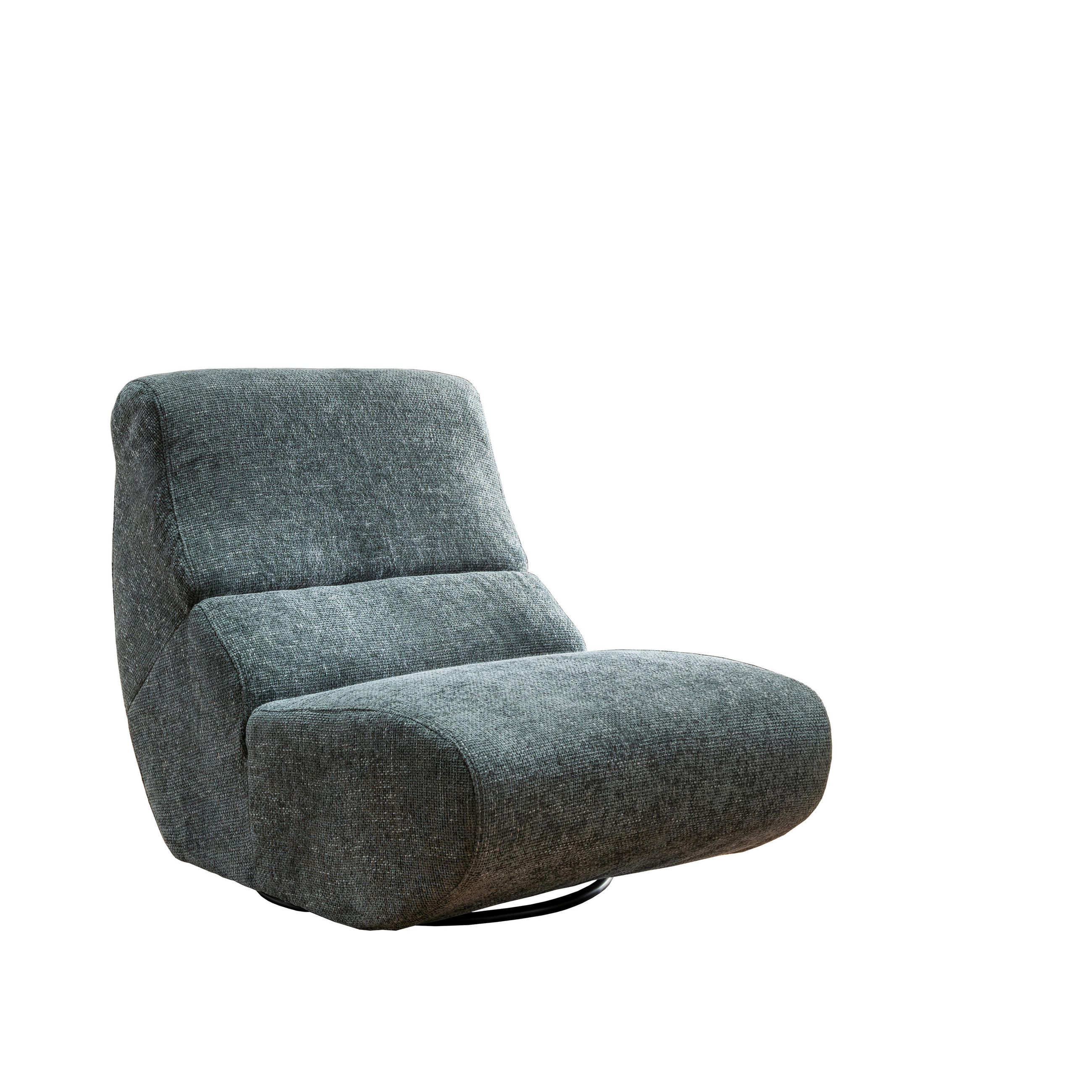 SESSEL in Struktur Blaugrau  - Blaugrau/Schwarz, Design, Textil/Metall (74/85/105cm) - Livetastic