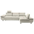 ECKSOFA Creme Webstoff Nierenkissen, Rücken echt  - Chromfarben/Creme, Design, Textil/Metall (310/203cm) - Xora