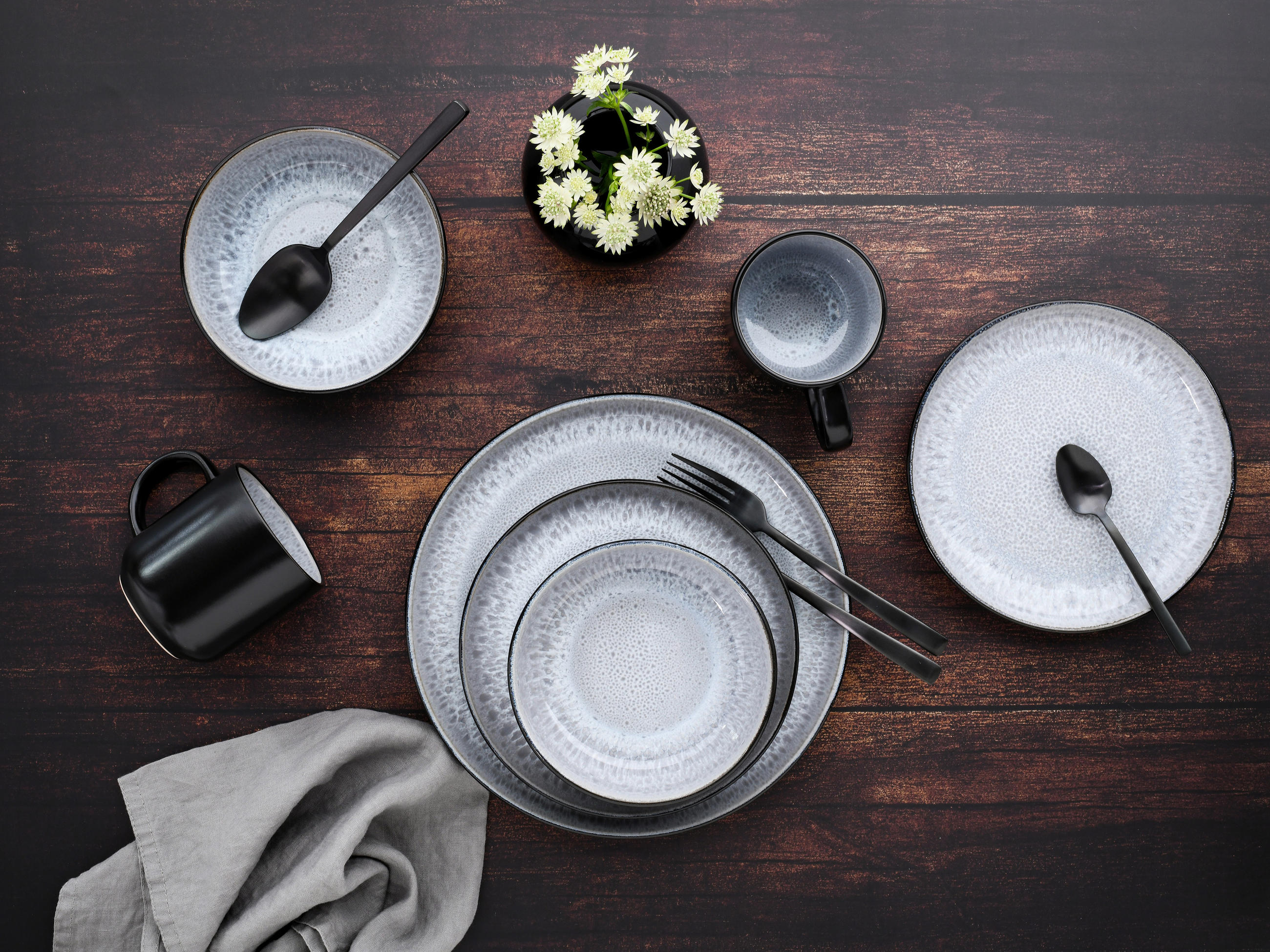 KOMBISERVICE 10-teilig  - Hellgrau, Trend, Keramik - Creatable