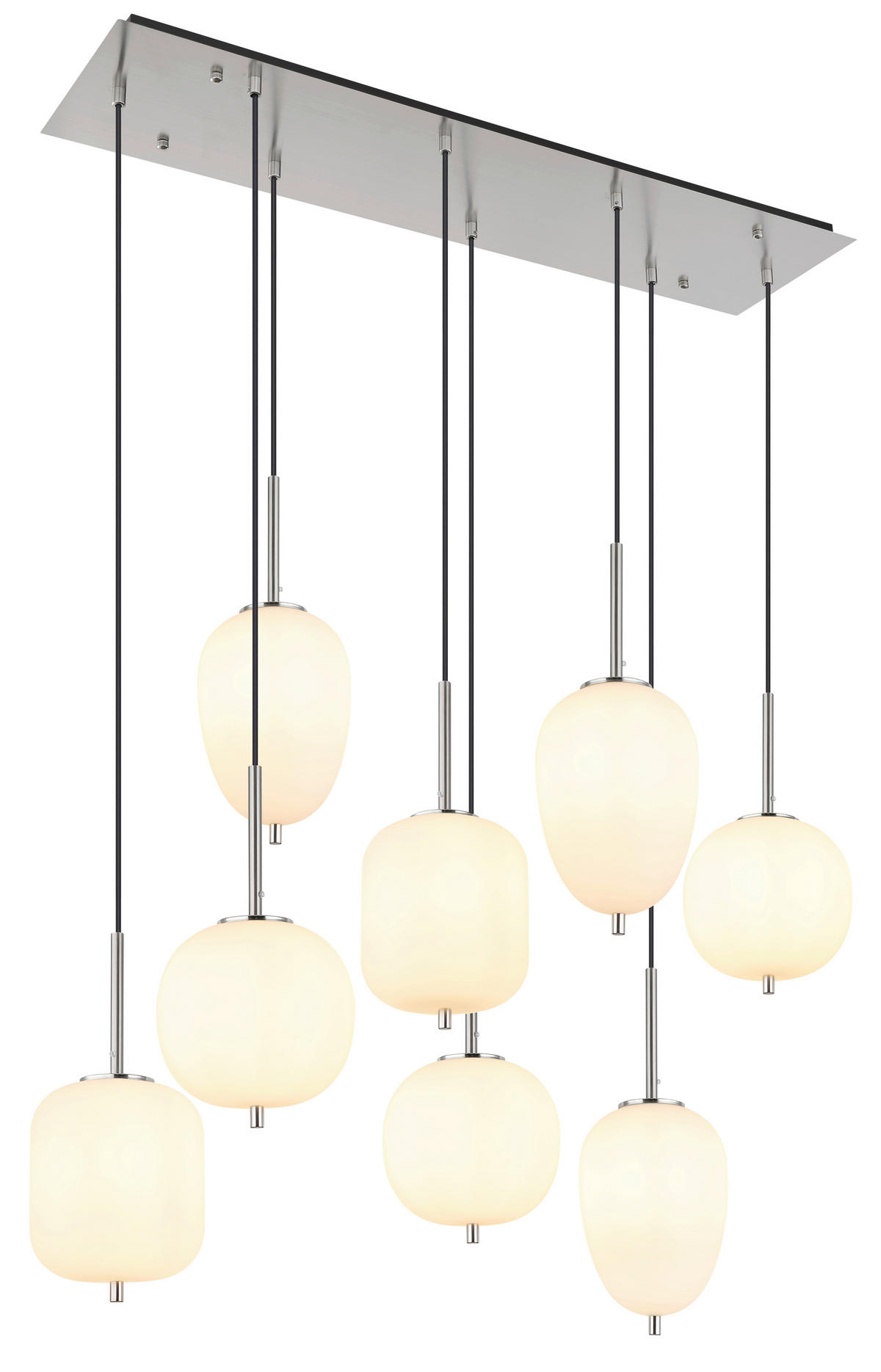 HÄNGELEUCHTE 102,5/34/120 cm    - Nickelfarben, Basics, Glas/Metall (102,5/34/120cm) - Globo