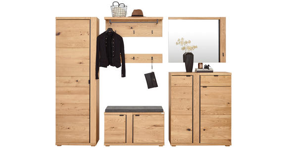 SCHUHSCHRANK 90/111,5/38 cm  - Wildeiche/Anthrazit, Natur, Holz/Holzwerkstoff (90/111,5/38cm) - Linea Natura