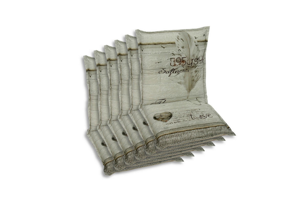 SESSELAUFLAGENSET Federn  - Beige, Basics, Textil (50/7/100cm)