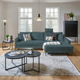 ECKSOFA Blau Cord  - Blau/Schwarz, KONVENTIONELL, Textil/Metall (276/173cm) - Carryhome