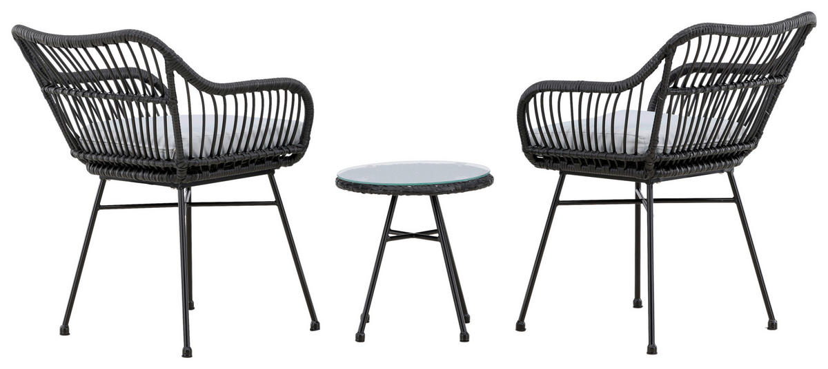 CAFÉSET metall, plast  - svart, Klassisk, metall/plast - Gardenson