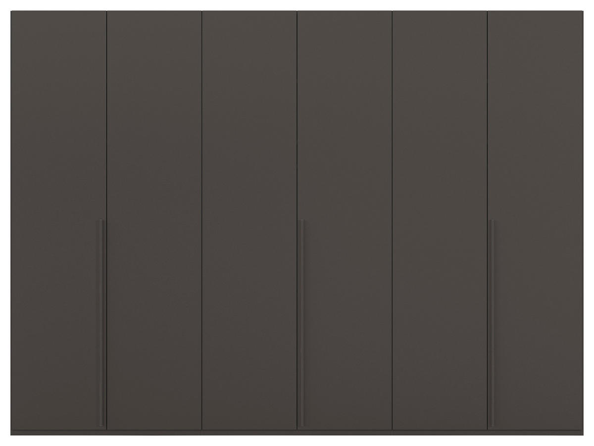 DREHTÜRENSCHRANK 301/223/60 cm 6-türig Graphitfarben  - Graphitfarben, Design, Holzwerkstoff/Metall (301/223/60cm) - home24