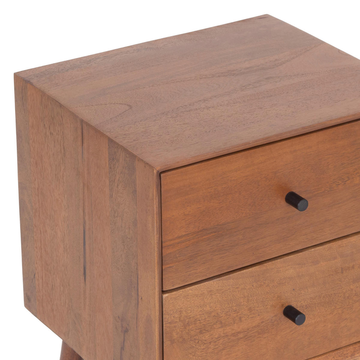 NACHTKÄSTCHEN 40/50/35 cm  in Hartholz Mangoholz Honig  - Schwarz/Honig, MODERN, Holz/Metall (40/50/35cm) - MID.YOU