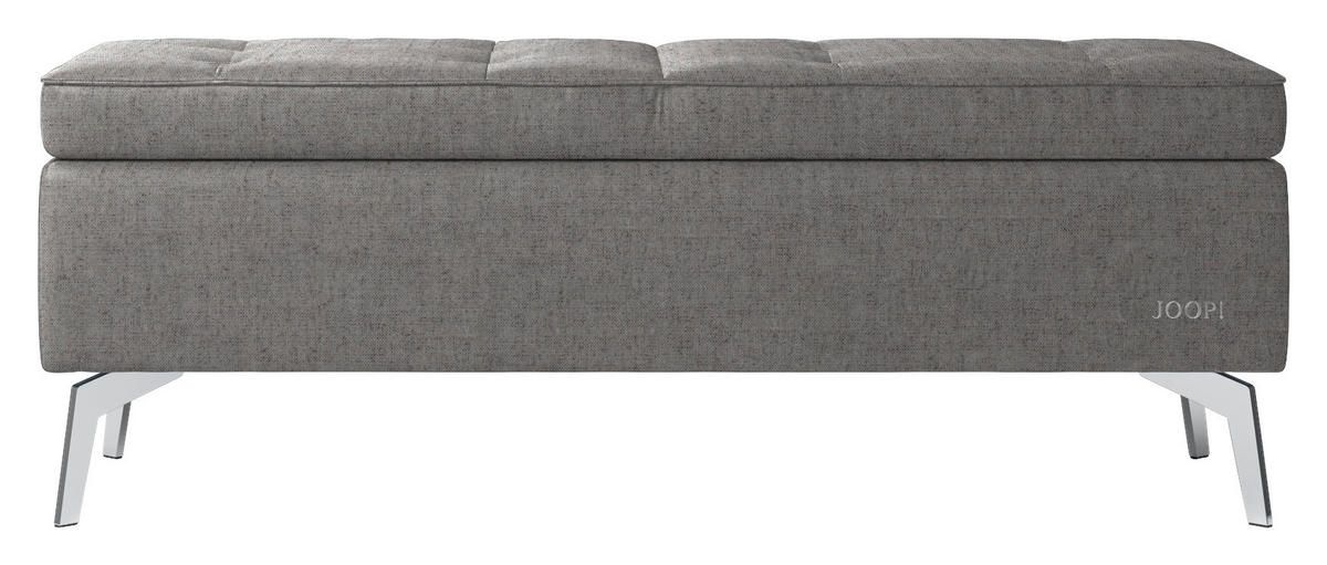 BETTBANK 143/54/51 cm   - Chromfarben/Greige, Design, Textil/Metall (143/54/51cm) - Joop!