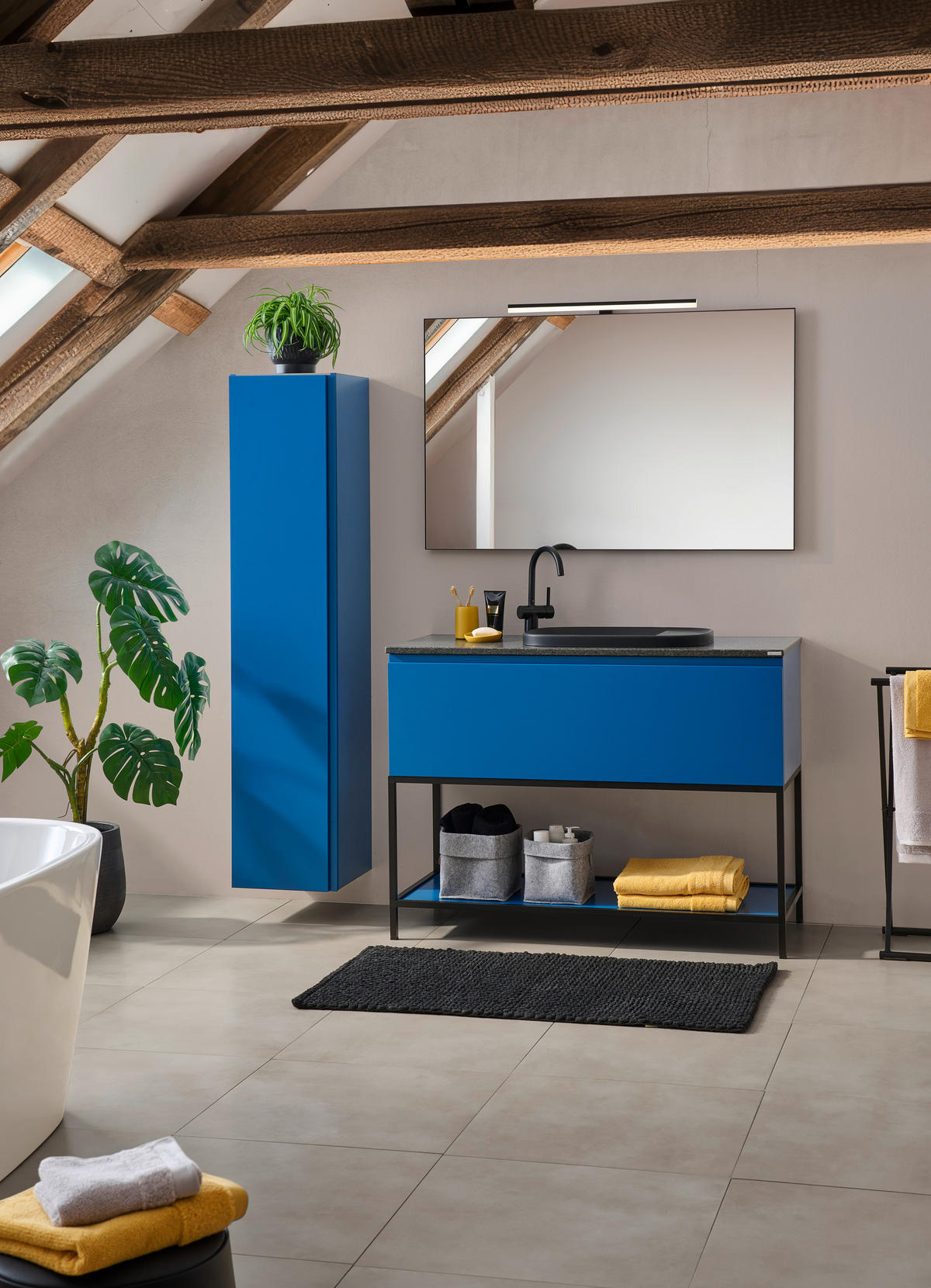 BADEZIMMER  in 120 cm  - Dunkelblau, Design, Glas/Holzwerkstoff (120cm) - Dieter Knoll