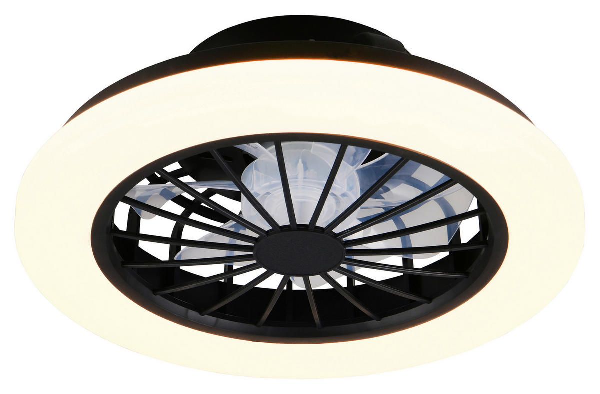 DECKENVENTILATOR - Transparent/Schwarz, Trend, Kunststoff/Metall (38,5/14cm) - Mican