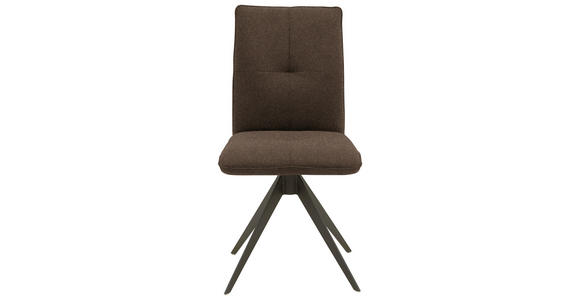 STUHL , Lederauswahl, Stoffauswahl, Typenauswahl, Gestellauswahl , Flachgewebe  - Dunkelbraun/Schwarz, Design, Textil/Metall (46/91/62cm) - Dieter Knoll