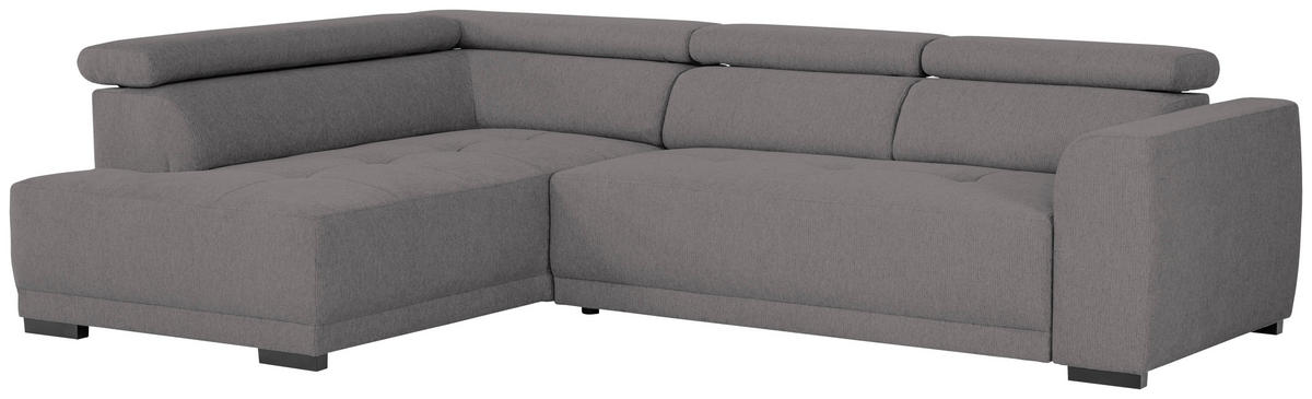 ECKSOFA in Struktur Anthrazit  - Anthrazit/Schwarz, Design, Kunststoff/Textil (205/284cm) - MID.YOU