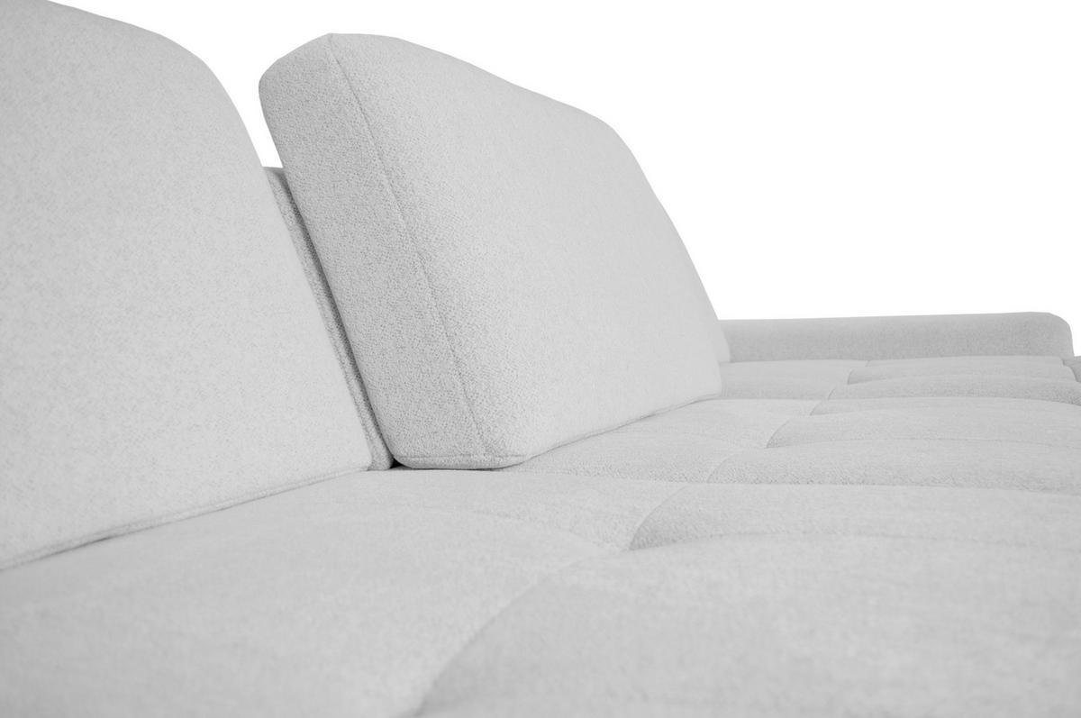 ECKSOFA ALMA in Chenille Hellgrau  285/191 cm  - Hellgrau/Schwarz, Design, Textil/Metall (285/191cm) - Livetastic