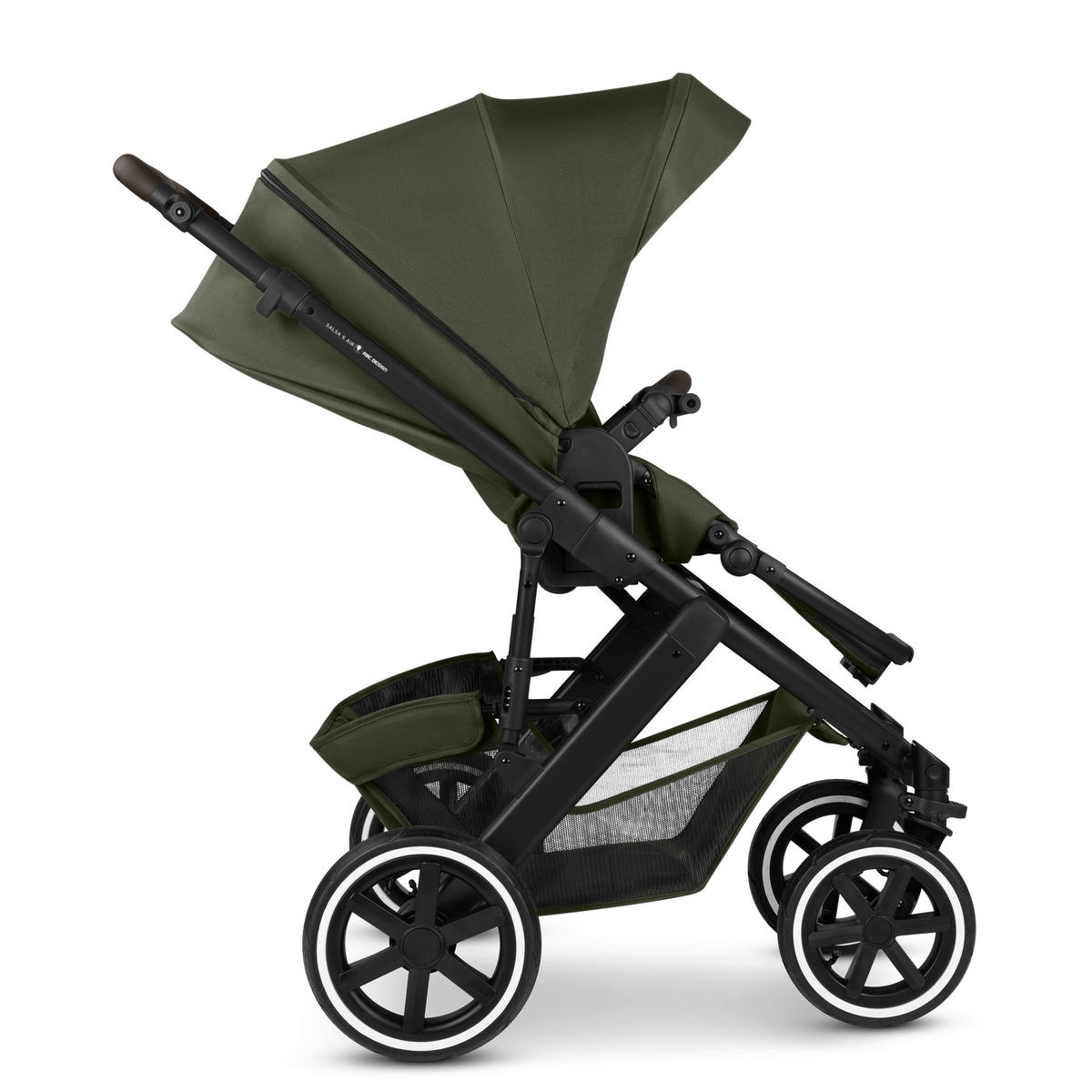 KINDERWAGENSET Salsa 5 Air 3in1 Set Calla  - Schwarz/Olivgrün, Basics, Textil/Metall (63/118/95.5cm) - ABC Design