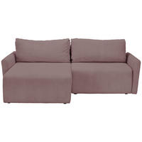ECKSOFA in Cord Altrosa  - Schwarz/Altrosa, Konventionell, Kunststoff/Textil (228/146cm) - MID.YOU