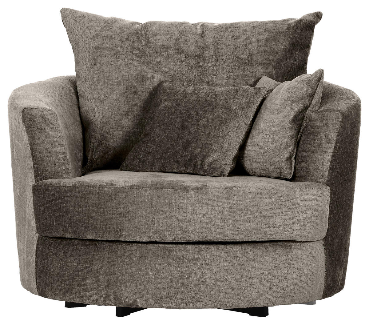SESSEL in Chenille Dunkelgrau  - Dunkelgrau/Schwarz, Konventionell, Textil/Metall (115/72/115cm) - Carryhome