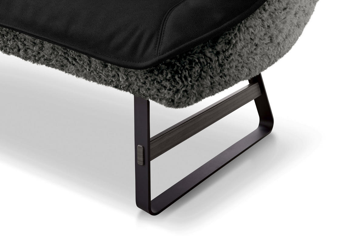 SITZBANK 229/88/80 cm  in Anthrazit  - Anthrazit/Schwarz, Design, Leder/Holz (229/88/80cm) - Koinor