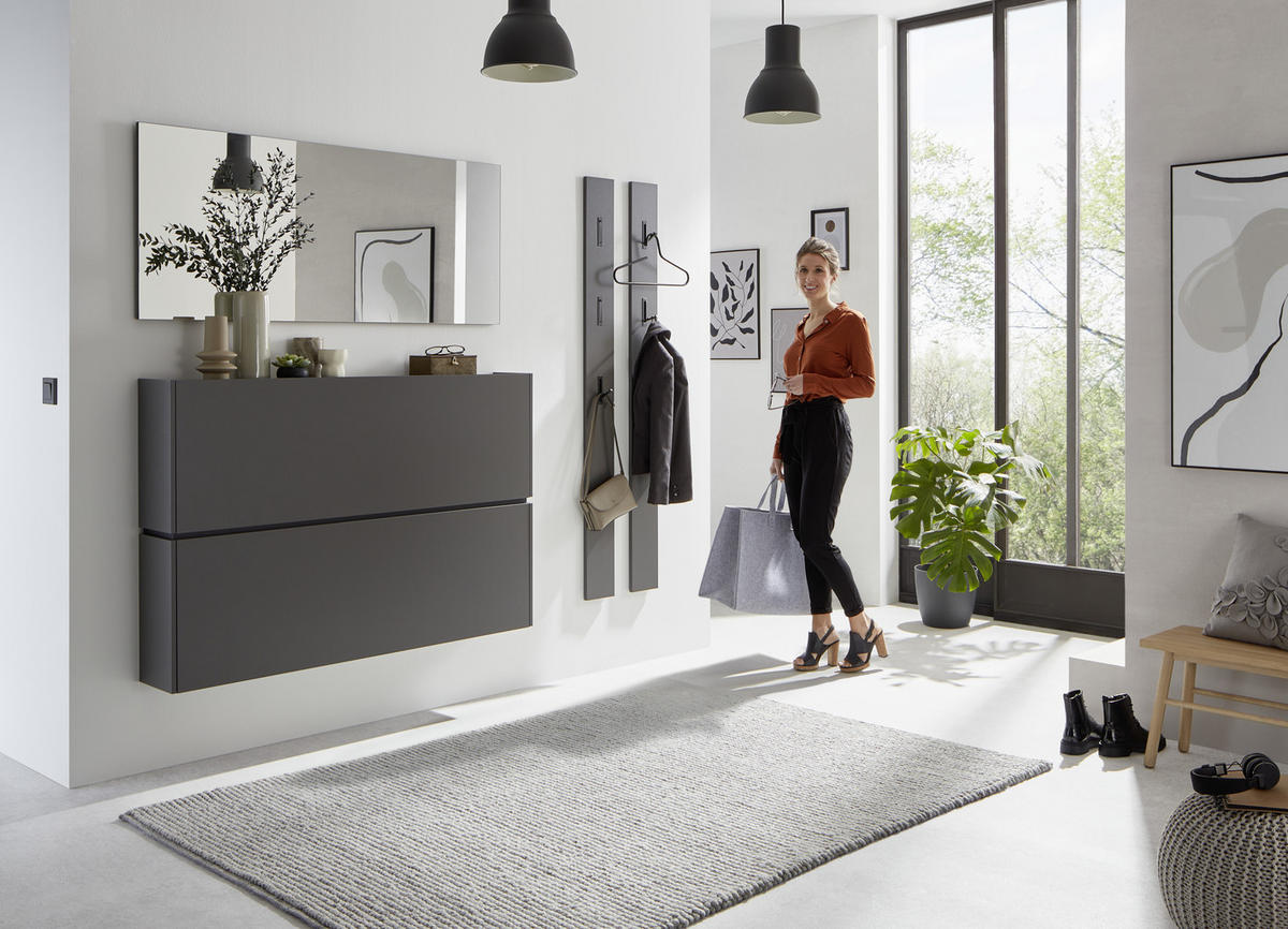 HÄNGESCHUHSCHRANK Graphitfarben  - Graphitfarben, Design, Holzwerkstoff (140/93/22cm) - Voleo