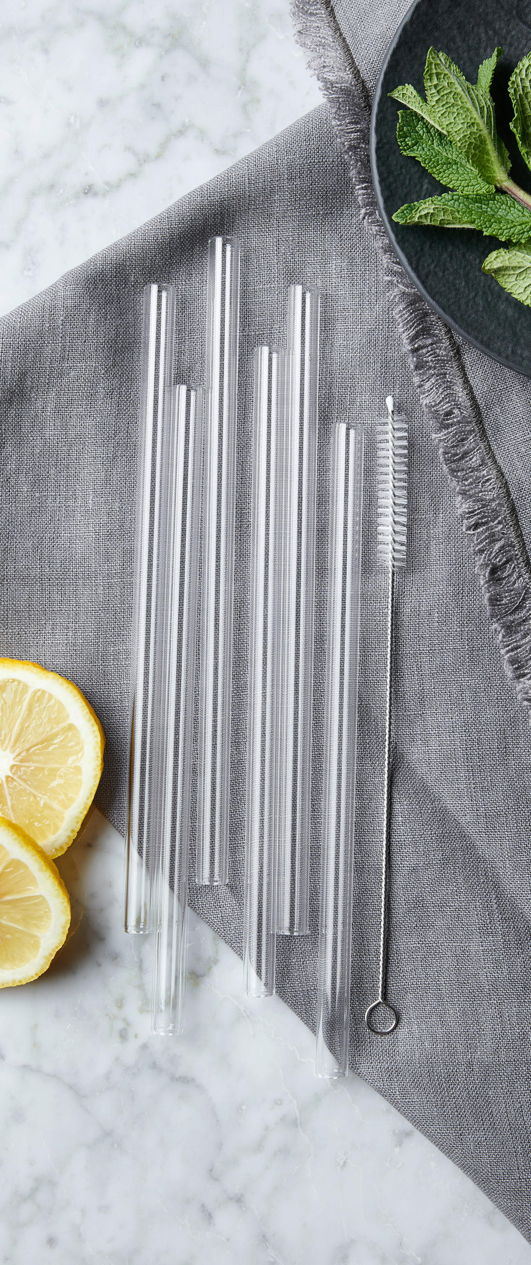 SADA BRČEK - průhledné, Basics, sklo (15cm) - Novel