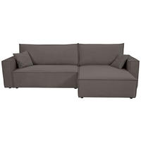 ECKSOFA inkl. Funktionen Anthrazit Cord  - Anthrazit/Schwarz, Design, Textil (267/141cm) - Xora