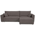 ECKSOFA inkl. Funktionen Anthrazit Cord  - Anthrazit/Schwarz, Design, Textil (267/141cm) - Xora