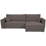 ECKSOFA inkl. Funktionen Anthrazit Cord  - Anthrazit/Schwarz, Design, Textil (267/141cm) - Xora