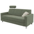 3-SITZER-SOFA in Flachgewebe Hellgrün  - Chromfarben/Hellgrün, Design, Textil/Metall (195/83/85cm) - Xora