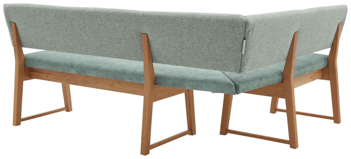 ECKBANK 150/190 cm Mikrofaser, beflockt Mintgrün, Wildeiche Wildeiche massiv Holz   - Wildeiche/Mintgrün, KONVENTIONELL, Holz/Textil (150/190cm) - Valnatura