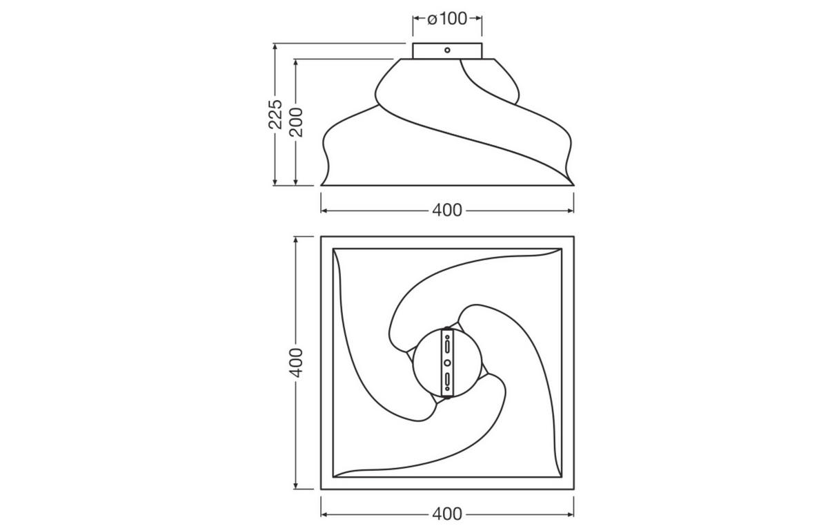 DECKENLEUCHTE Modern 40/40/22,5 cm    - Natur, Karton/Metall (40/40/22,5cm) - Osram