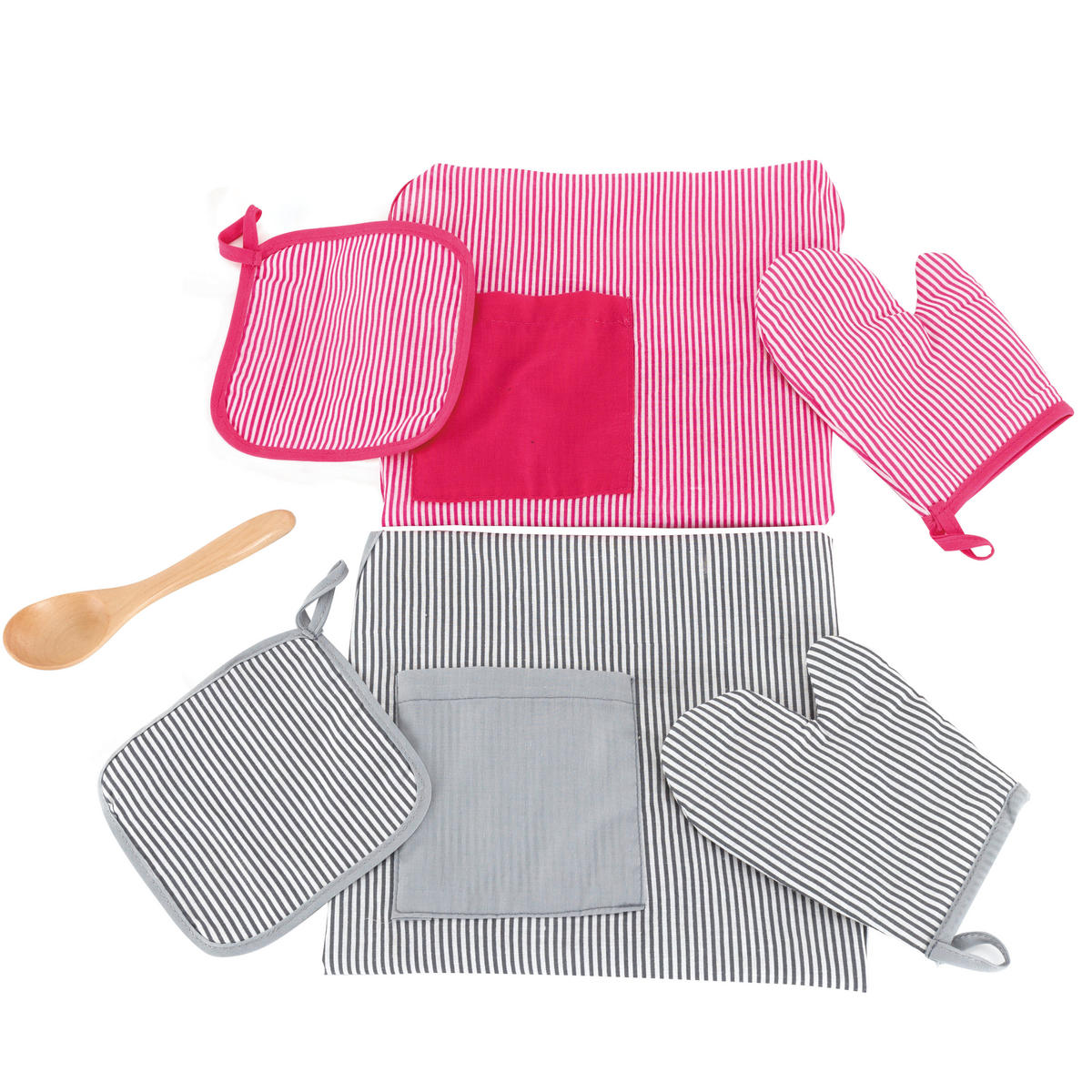 OTROŠKI KUHINJSKI DODATKI - siva, Basics, tekstil/les - My Baby Lou