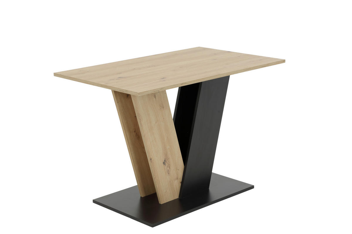 ESSTISCH 110/76/68 cm Nachbildung  Holzwerkstoff Variantenauswahl rechteckig Schwarz, Eiche Artisan  - Schwarz/Eiche Artisan, MODERN, Holzwerkstoff (110/76/68cm) - P & B