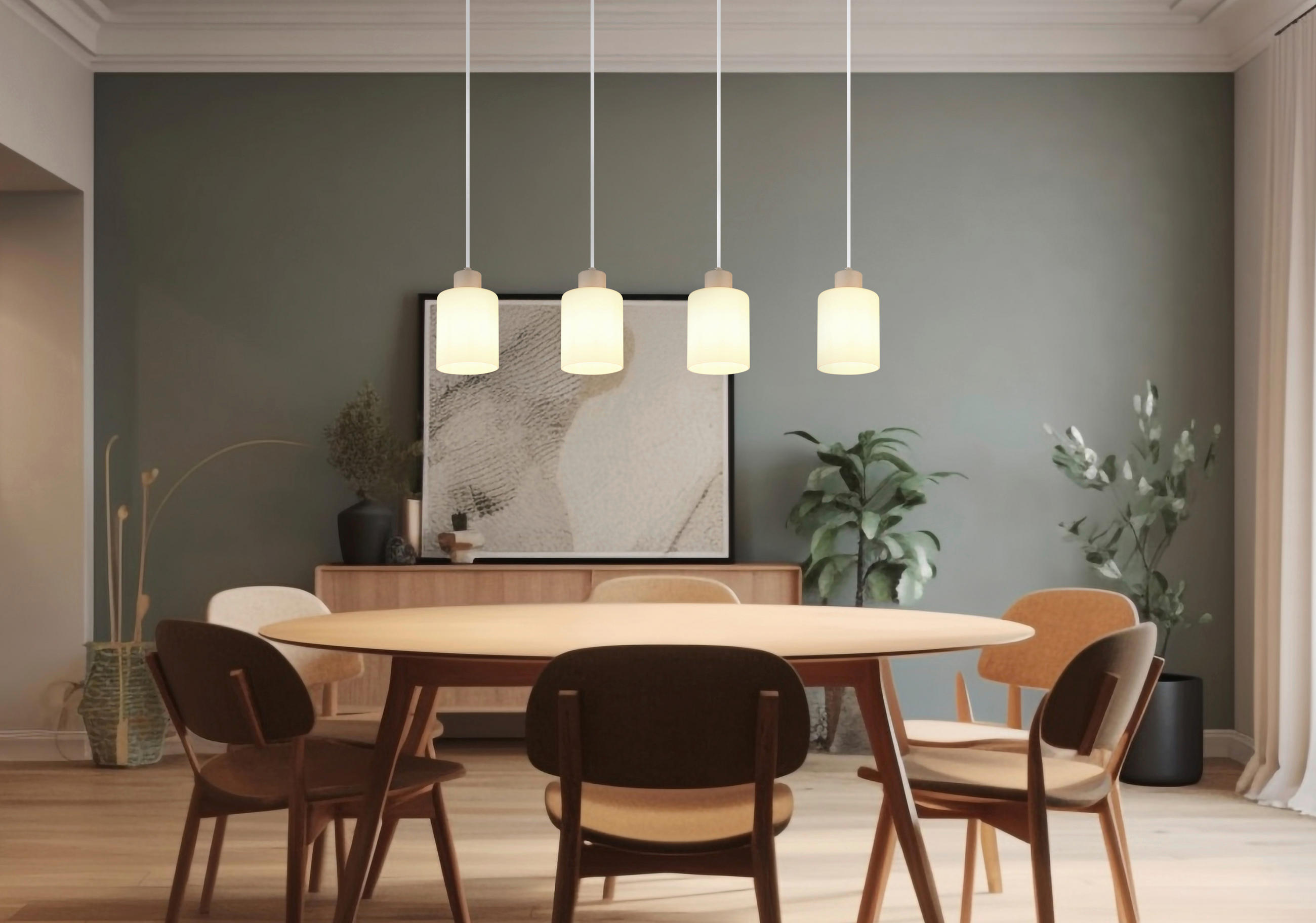 HÄNGELEUCHTE 70/10/120 cm  - Schwarz/Grau, Design, Glas/Kunststoff (70/10/120cm) - Globo