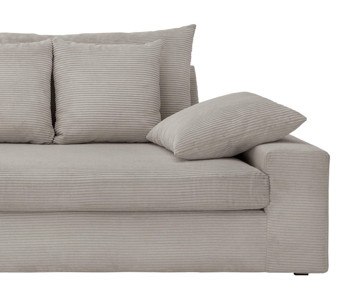 VIERSITZER-SOFA in Cord Silberfarben  - Silberfarben/Schwarz, Modern, Kunststoff/Textil (308/80/140cm) - Livetastic