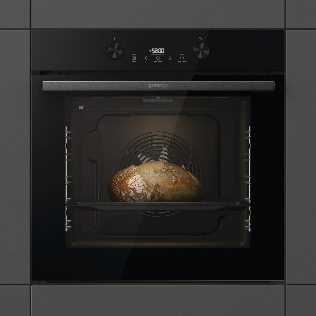 EINBAUBACKOFEN BPS6737E04DBG  - Schwarz, Basics, Glas/Metall (59,5/59,5/56,4cm) - Gorenje