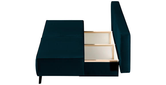 SCHLAFSOFA Percy in Petrol  - Petrol/Schwarz, KONVENTIONELL, Textil/Metall (197/91/88cm) - Novel