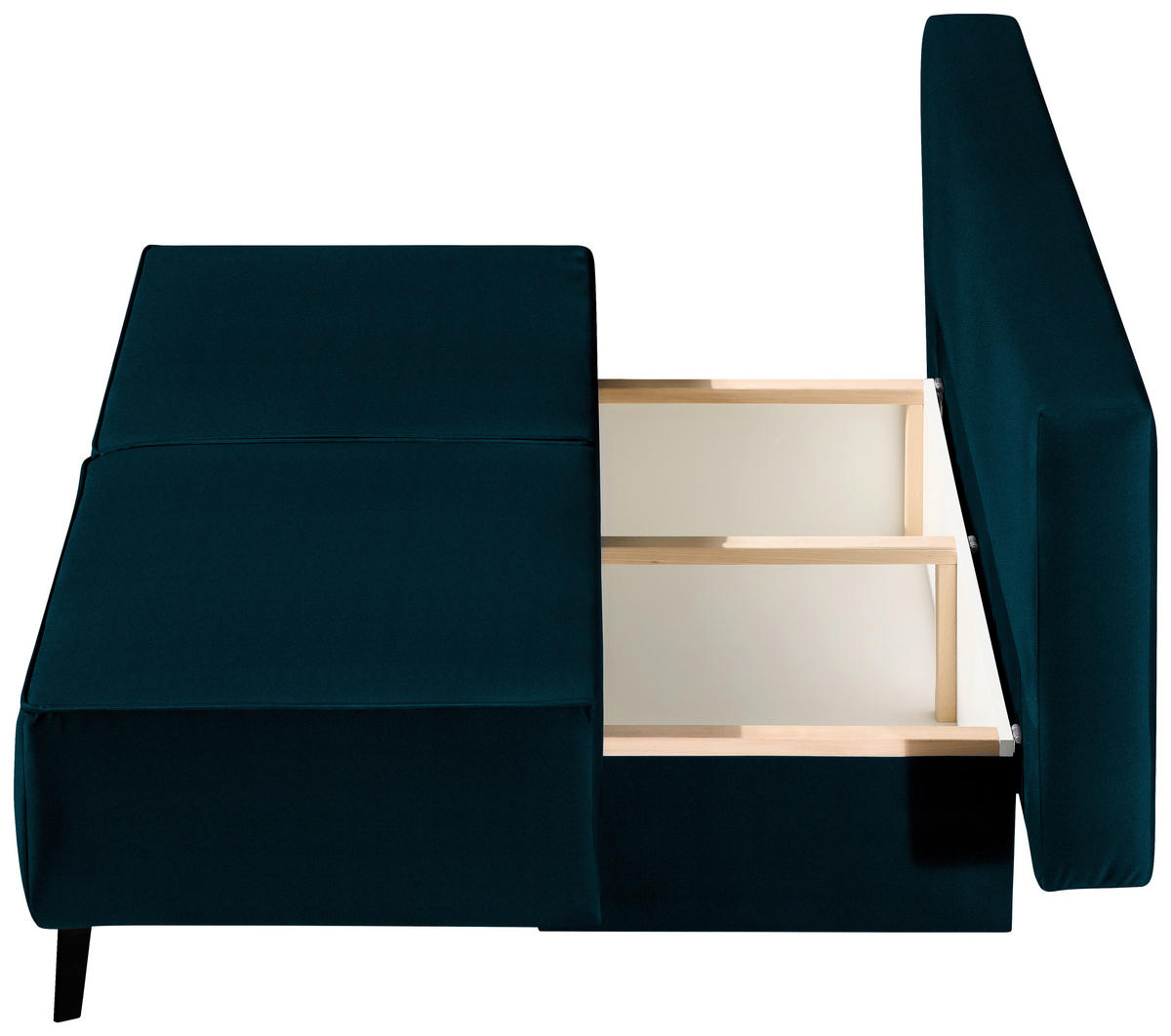 SCHLAFSOFA in Petrol  - Petrol/Schwarz, Konventionell, Textil/Metall (197/91/88cm) - Novel