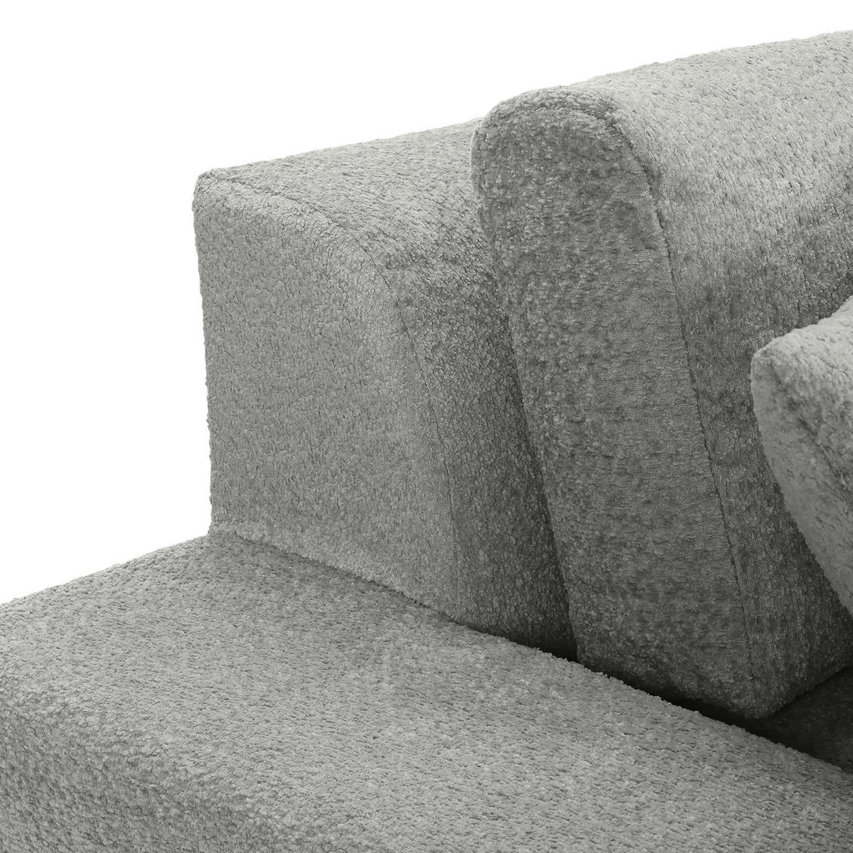 ECKSOFA  Grau Bouclé  - Greige/Schwarz, MODERN, Kunststoff/Textil (255/255cm) - Landscape